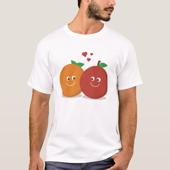 Camiseta amor del naranja y de la manzana (Anverso)