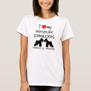 Camiseta Amor del personalizado I mis Schnauzers miniatura