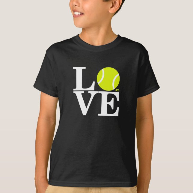Camiseta AMOR del tenis del as (Anverso)