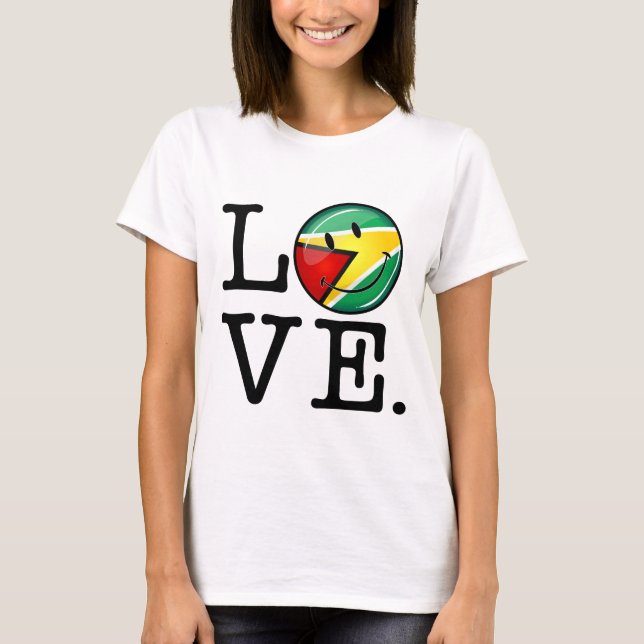 Camiseta Amor Desde Guyana Sonriendo Bandera Guyanesa (Anverso)