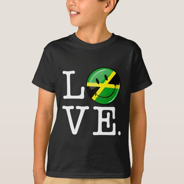 Camiseta Amor desde Jamaica Bandera sonriente (Anverso)