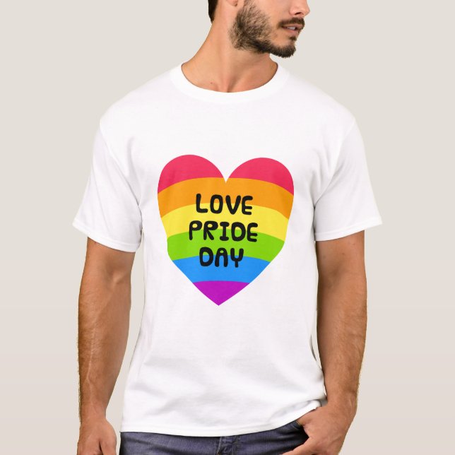 Camiseta Amor Día del Orgullo hombres blancos (Anverso)