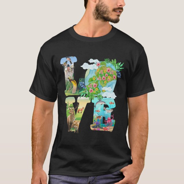 Camiseta Amor Día Mundial de la Tierra 2022 Planeta Medio A (Anverso)