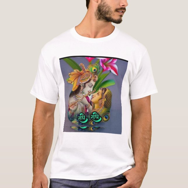 Camiseta "Amor divino - Radha Krishna Art Tee (Anverso)