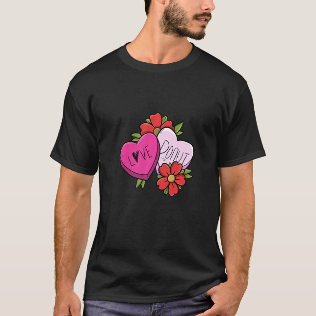 Camiseta Amor Donut Candy Heart Men Sweet Candy (Anverso)