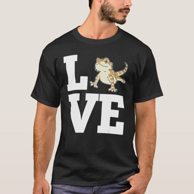 Camiseta AMOR Dragón con barba Lizard Reptile Mascota Anima (Anverso)