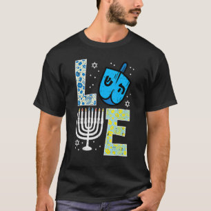 Camiseta Amor Dreidel Menorah Jew Hanukkah Chanukah Hombres
