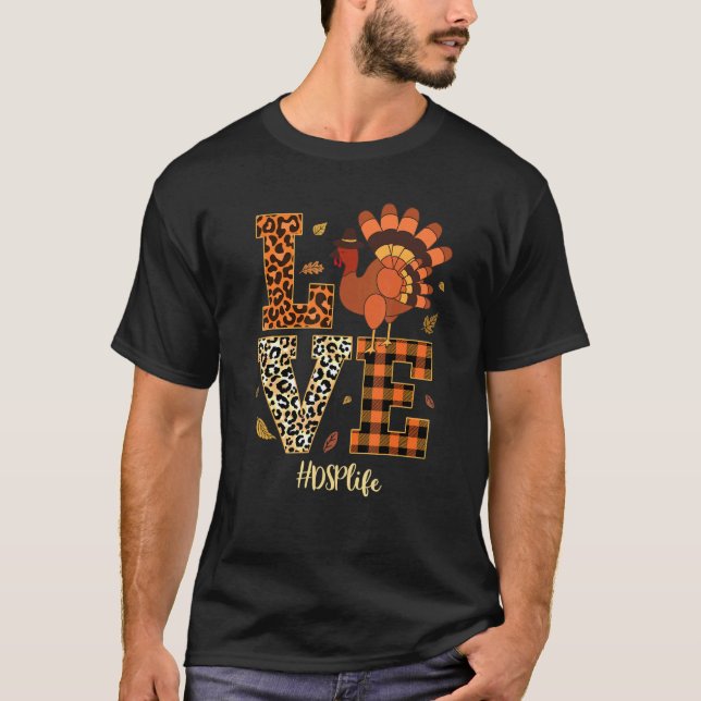 Camiseta Amor DSP Enfermera Vida Acción de Gracias Otoño (Anverso)