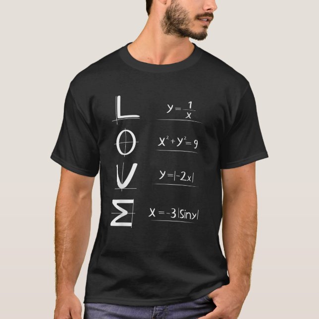 Camiseta AMOR Ecuaciones matemáticas divertidas Amantes del (Anverso)