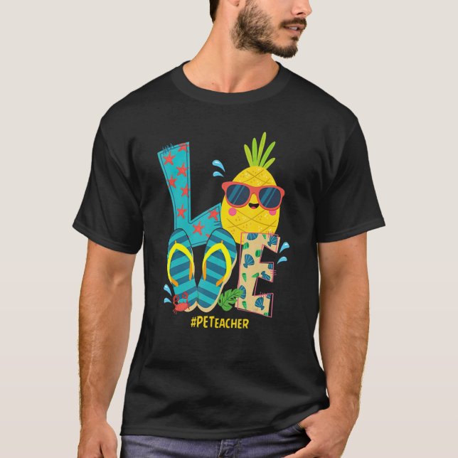 Camiseta Amor Educación Física Maestro Pineapple Verano B (Anverso)