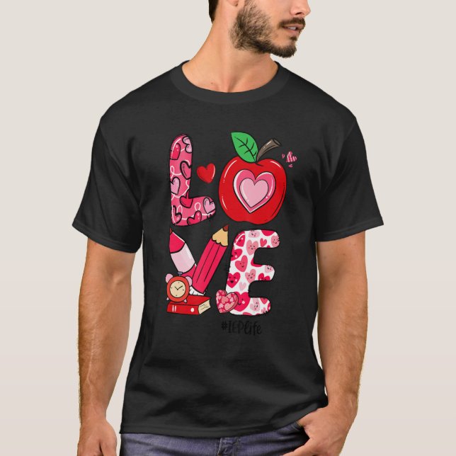 Camiseta AMOR El día de San Valentín de profesores de Apple (Anverso)