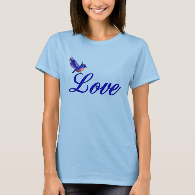 Camiseta Amor elegante Bluebird Inspirador (Anverso)