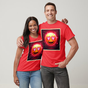 Camiseta Amor Emoji Struck Resplandor de corazones
