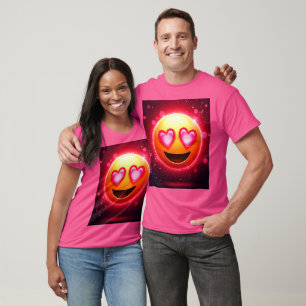 Camiseta Amor Emoji Struck Resplandor de corazones