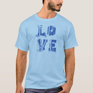 Camiseta Amor en azul urbano sucio
