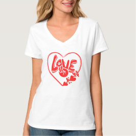 Camiseta Amor en el corazón - Tee de vibración roja por cam