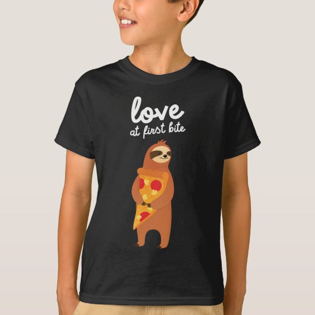 Camiseta Amor en la primera cometa - Tragita con pizza Slic (Anverso)