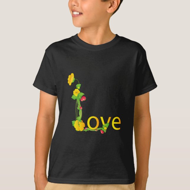 Camiseta Amor en las flores amarillas (Anverso)