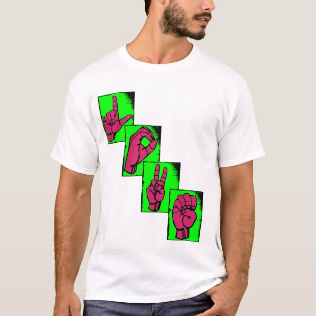 Camiseta AMOR en lenguaje de signos (Anverso)