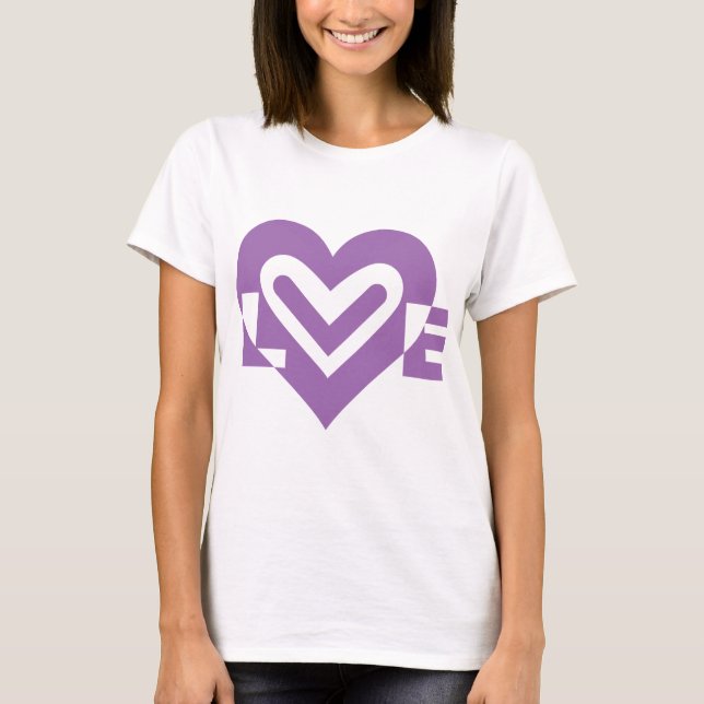 Camiseta Amor en morado (Anverso)