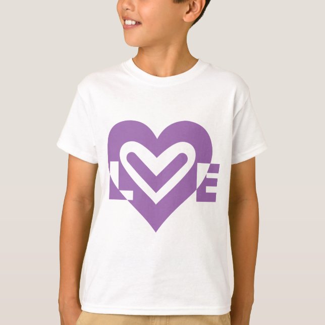 Camiseta Amor en morado (Anverso)