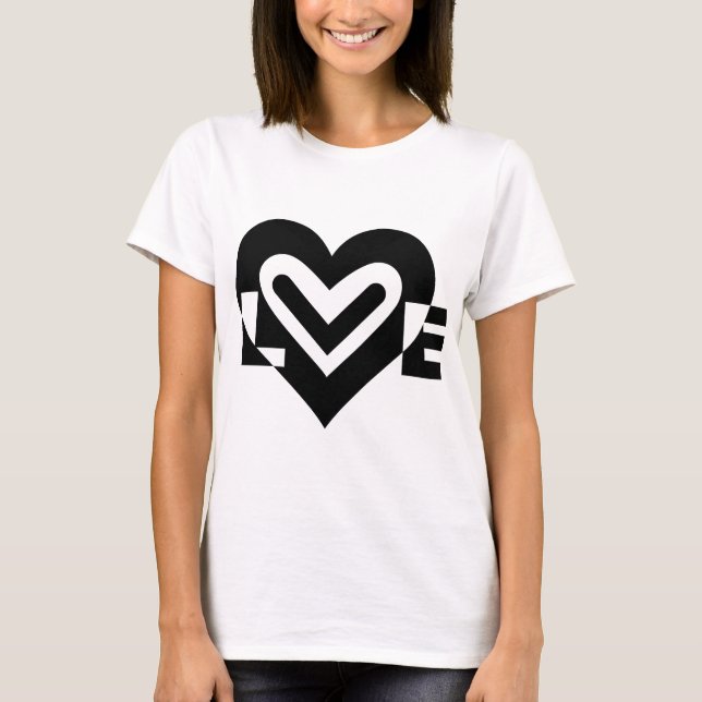 Camiseta Amor en negro (Anverso)
