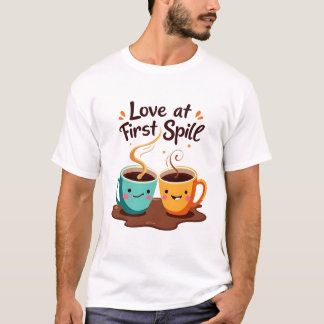 Camiseta Amor en primer derrame - Café romántico lindo