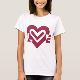 Camiseta Amor en púrpura de vino