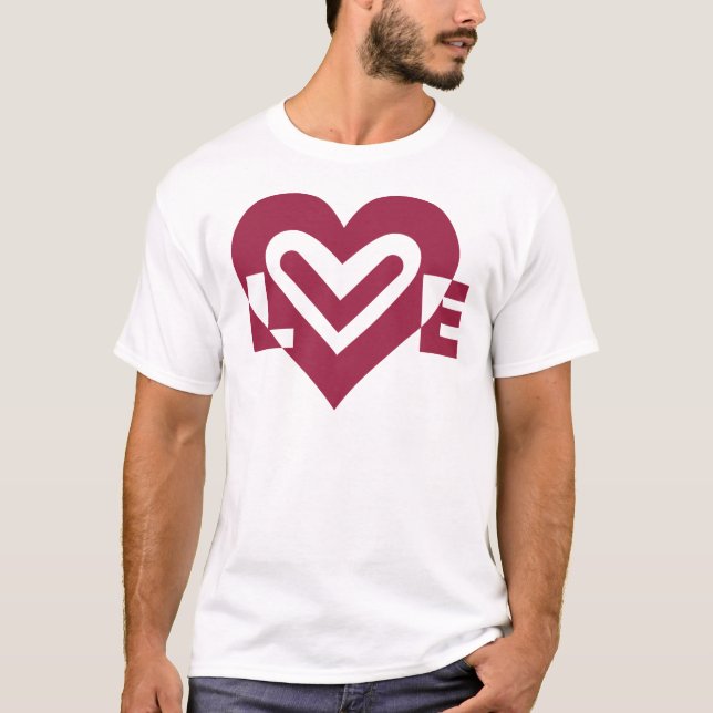 Camiseta Amor en púrpura de vino (Anverso)