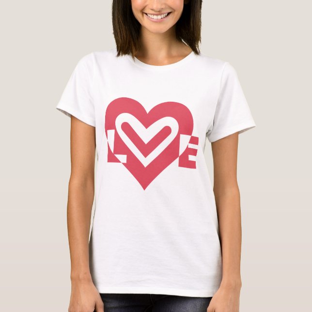 Camiseta Amor en rosa cereza (Anverso)