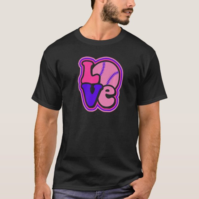 Camiseta Amor en softball por Chicas adolescentes y mujeres (Anverso)