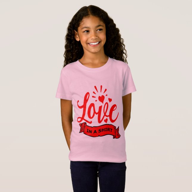 Camiseta Amor en una camiseta, Valentine Hearts & Love, ZFJ (Anverso completo)