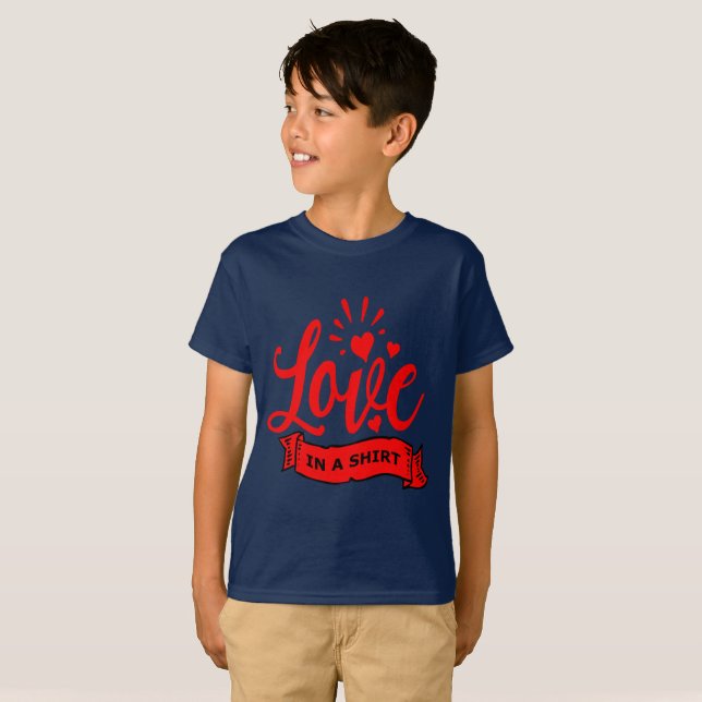 Camiseta Amor en una camiseta, Valentine Hearts & Love, ZFJ (Anverso completo)
