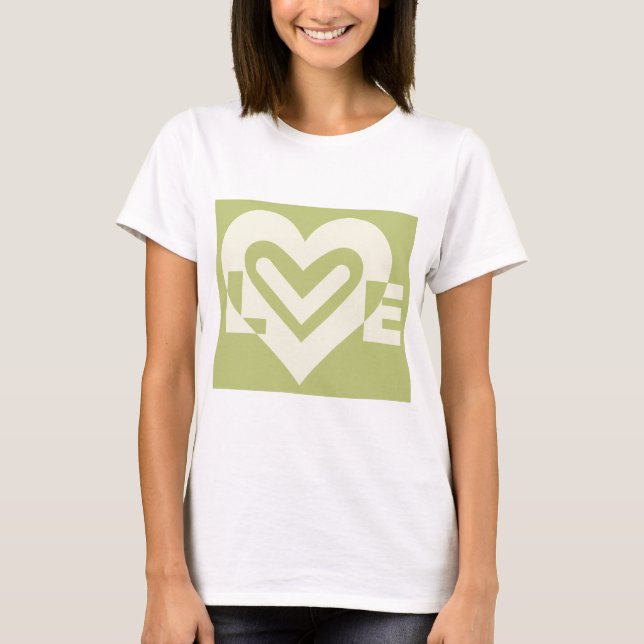 Camiseta Amor en verde sabio (Anverso)