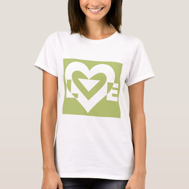 Camiseta Amor en verde sabio (Anverso)