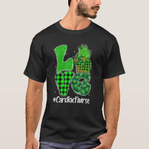 Camiseta Amor Enfermera Cardiaca Enfermería Shamrock Happy