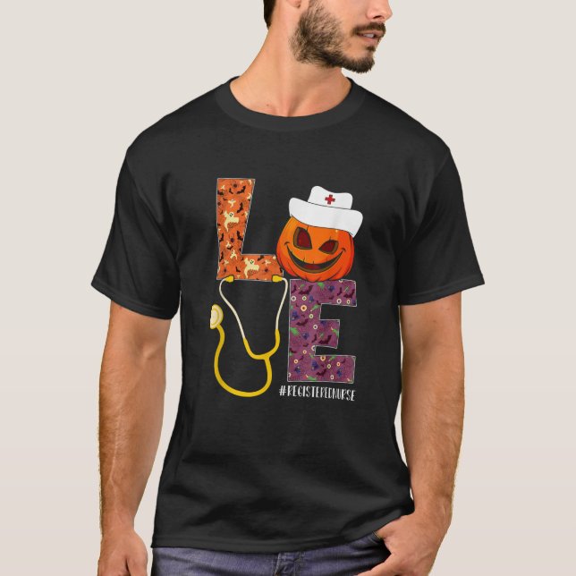 Camiseta Amor Enfermera de enfermería de la vida Halloween  (Anverso)