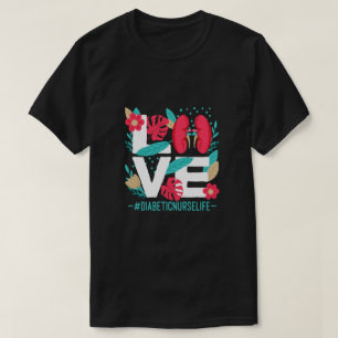 Camiseta Amor Enfermera Diabética Vida Divertida Enfermera
