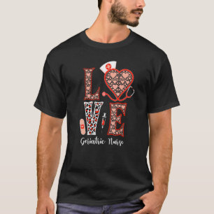Camiseta Amor Enfermera Geriátrica Estetoscopio Corazón Leo