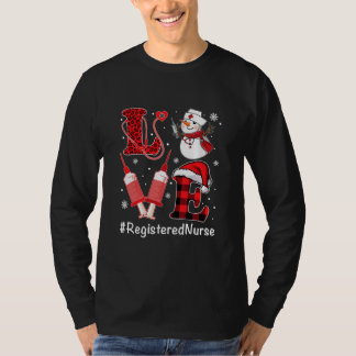 Camiseta Amor Enfermera inscrita Vida de Snowman Syringe