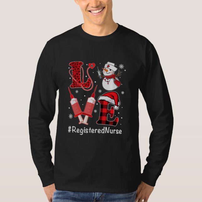 Camiseta Amor Enfermera inscrita Vida de Snowman Syringe (Anverso)