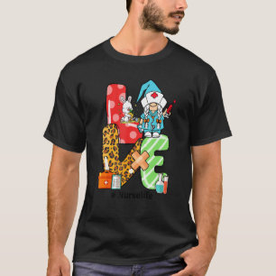 Camiseta Amor Enfermera Vida Pascua Gnome Caza de Huevos