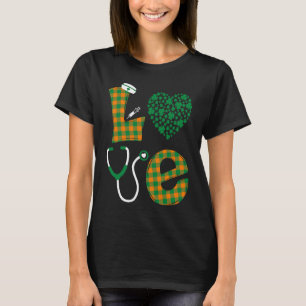 Camiseta Amor Enfermera Vida San Patricio Irlandés Tréboles