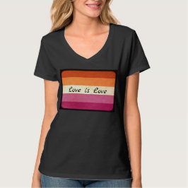 Camiseta Amor es amor, LGBTQ+ Bandera Lesbiana Colores de c