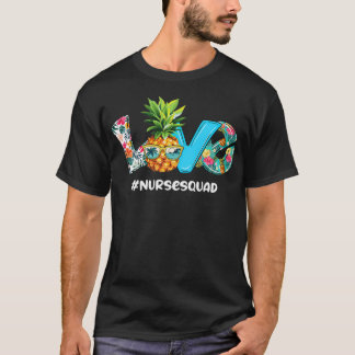 Camiseta Amor Escuadrón de Enfermeras de Flor Tropical de P