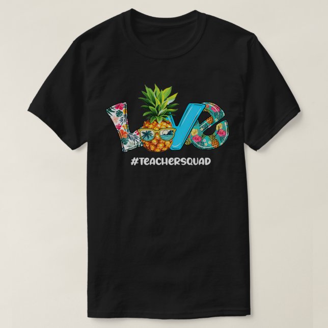 Camiseta Amor Escuadrón de maestros de flores tropicales de (Diseño del anverso)