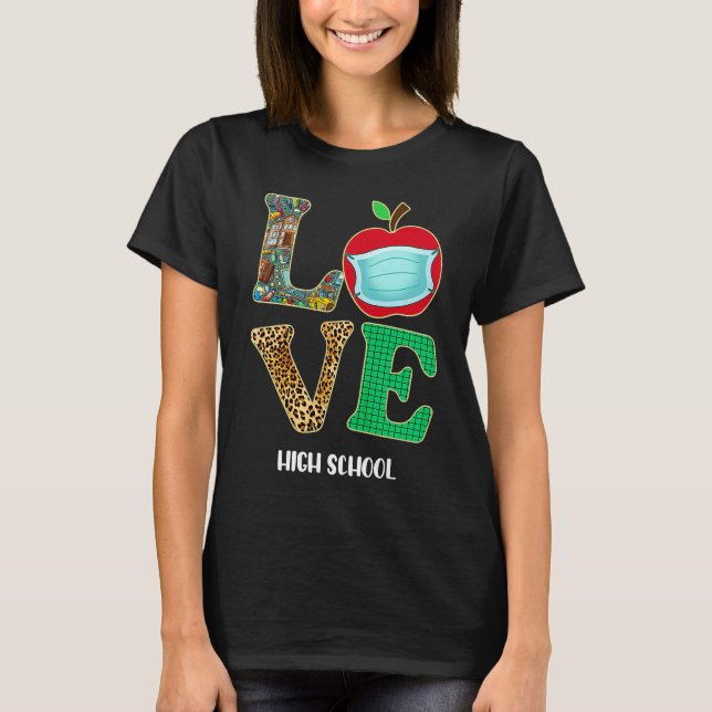 Camiseta Amor Escuela Secundaria Virtual E aprendizaje Prof (Anverso)