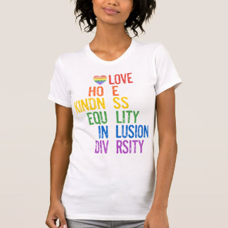 Camiseta Amor Esperanza Amabilidad Igualdad Inclusión Diver