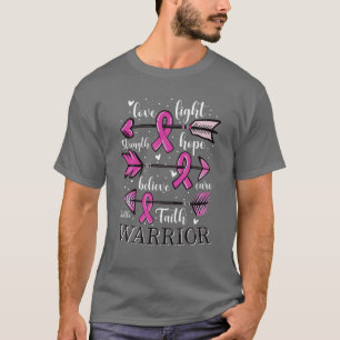 Camiseta Amor Esperanza Cree Que Guerrero De Fe Cáncer De M