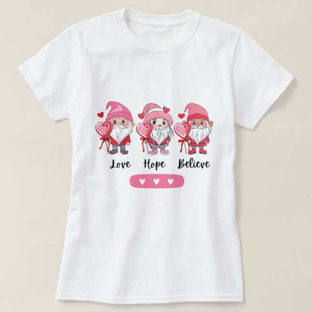 Camiseta Amor esperanza creer en dulce Día de San Valentín (Diseño del anverso)